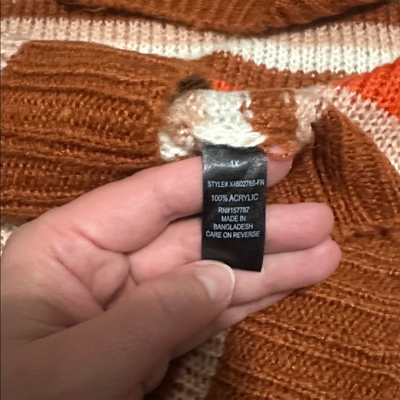 Fashion Nova Orange and Brown Striped Sweater size 1x - Picture 8 of 8